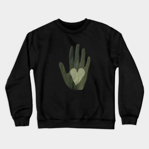 The leaf hand Crewneck Sweatshirt by Poday Wali